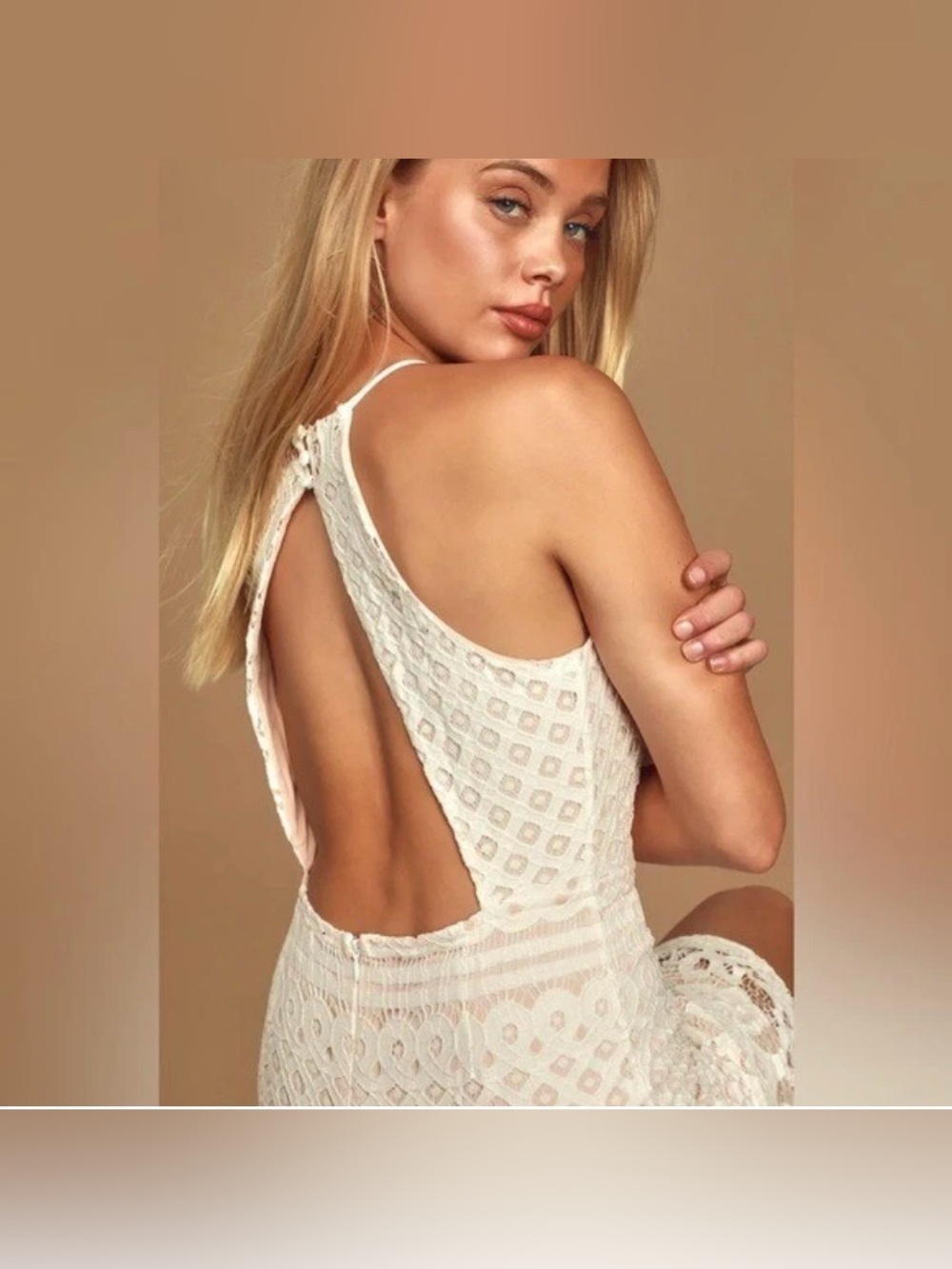 Lulus Lace Dress Steal A Kiss Mini Sleeveless Open Back Sz M - Picture 4 of 6